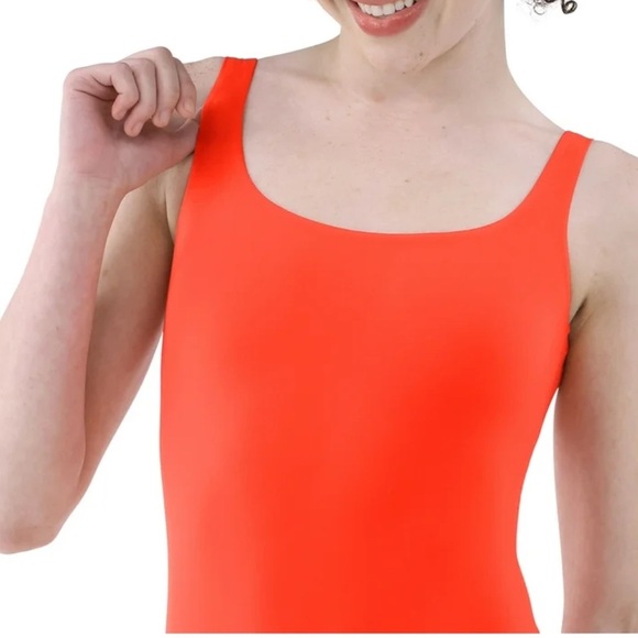 No Boundaries Bright Orange Sparkly One-Piece (XXLg) Thong Bodysuit - Picture 6 of 9